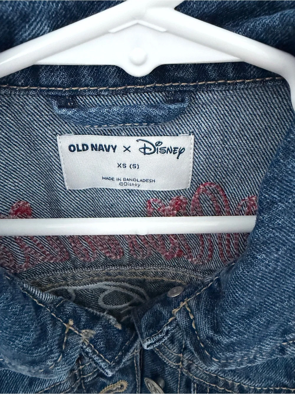 Old Navy x Disney girl Minnie Mouse denim jacket XS (5) NEW